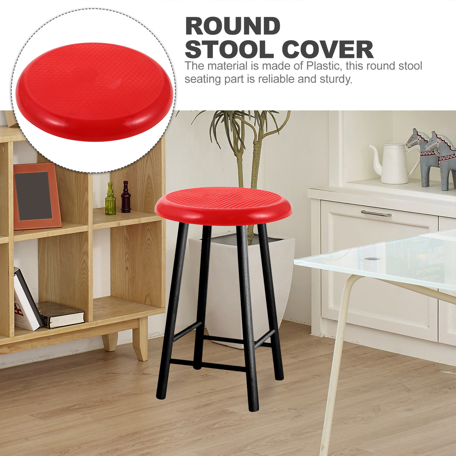 Home Bar Stools - Round Stool Seat Replacement Plastic Cover