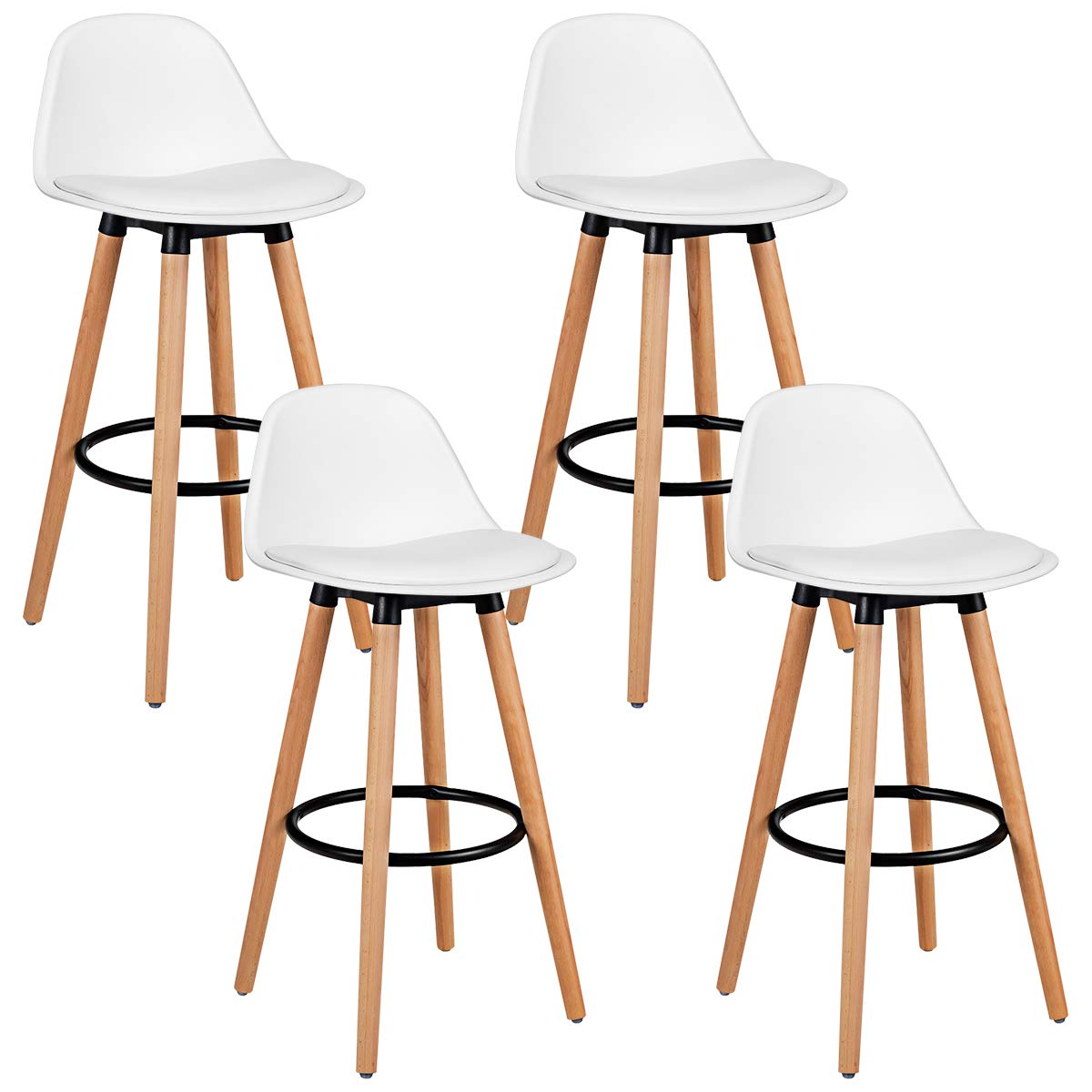 Home Bar Stools - Modern Armless Bar Stool Set PU