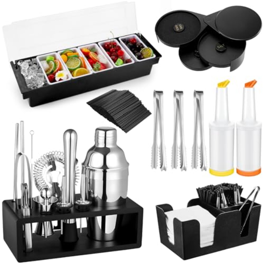 Garnish Tray Set - 23 Pcs Bartender Supplies Kit Garnish