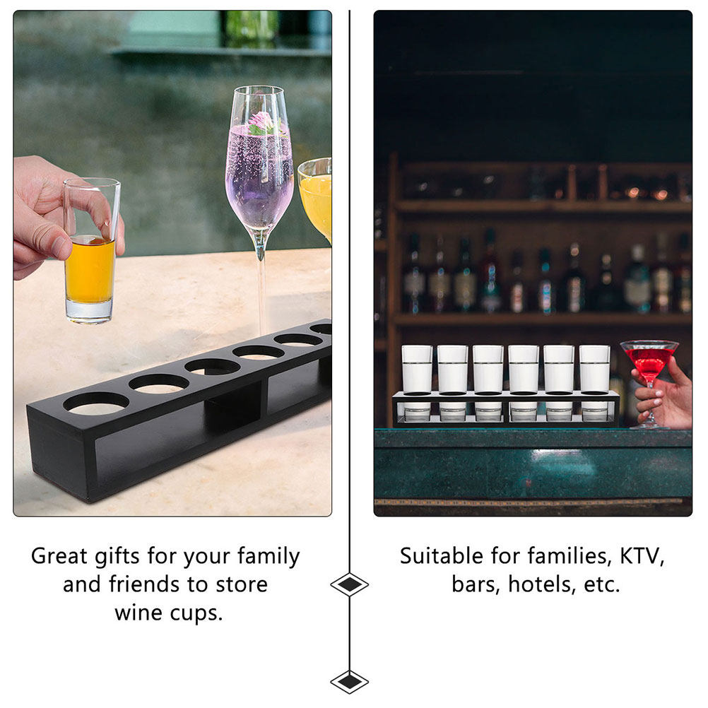 2Pcs Shot Glasses Rack Wooden  - Home Bar Stand ulasan dan harga
