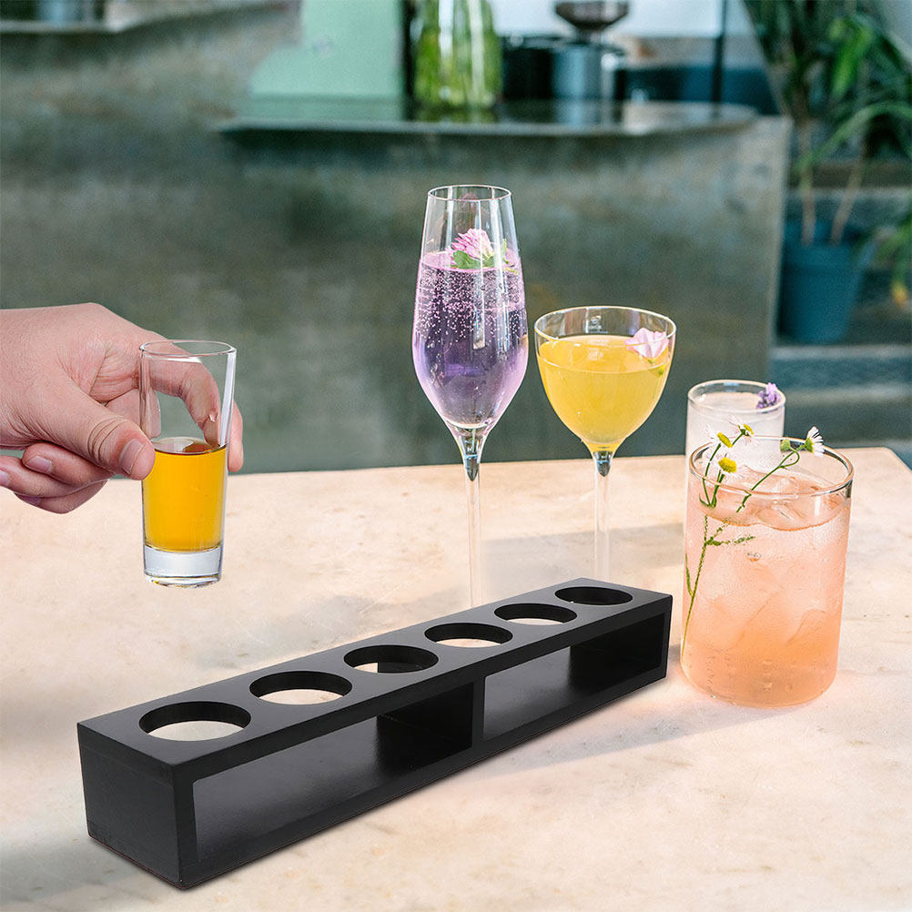 2Pcs Shot Glasses Rack Wooden  - Home Bar Stand ulasan dan harga