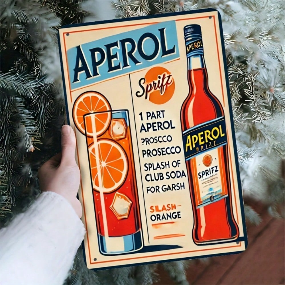 Vintage Aperol Spritz Metal Si - Home Bar Cafe ulasan dan harga