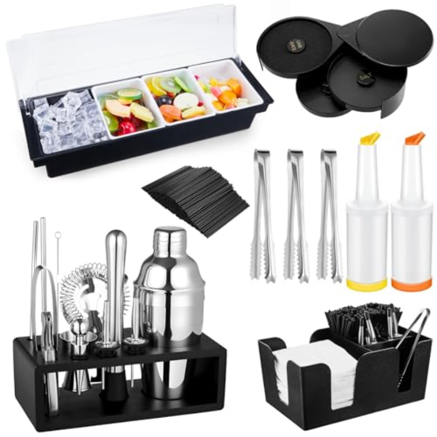 23 Pcs Bartender Supplies Kit  - Garnish Tray Set ulasan dan harga