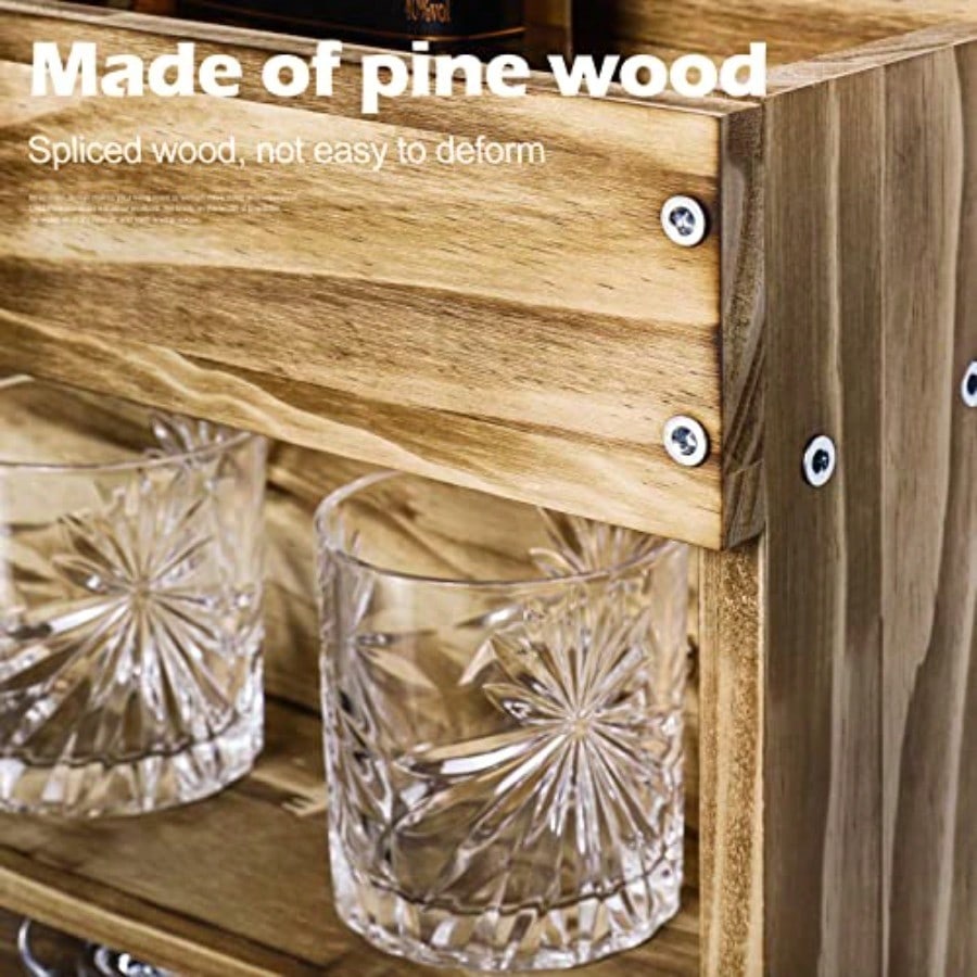 Wine Rack Wall Mounted WoodAlc - Home Bar Shelves ulasan dan harga