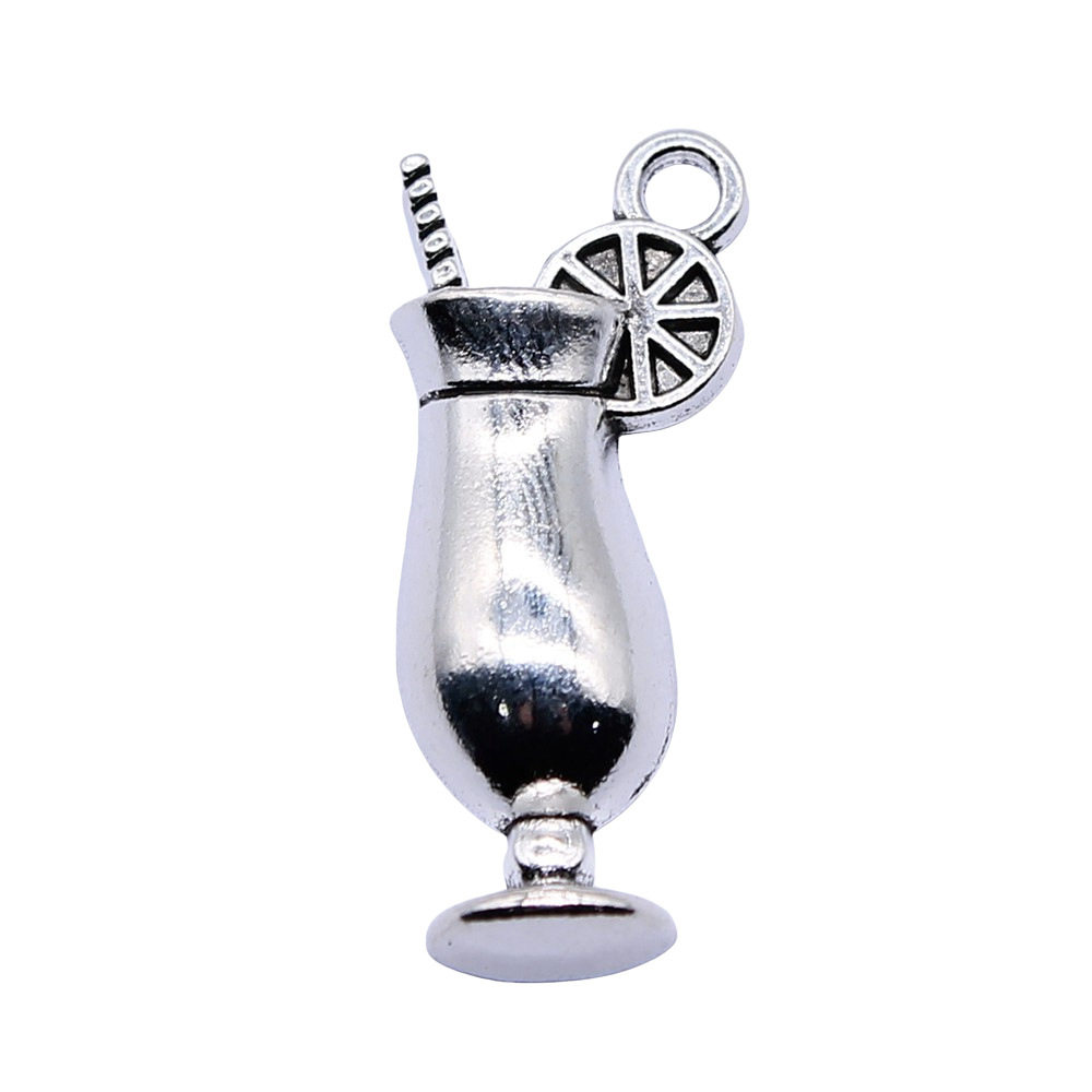 4pcs 12x28mm Antique Silver Co - Old Fashioned Glass ulasan dan harga