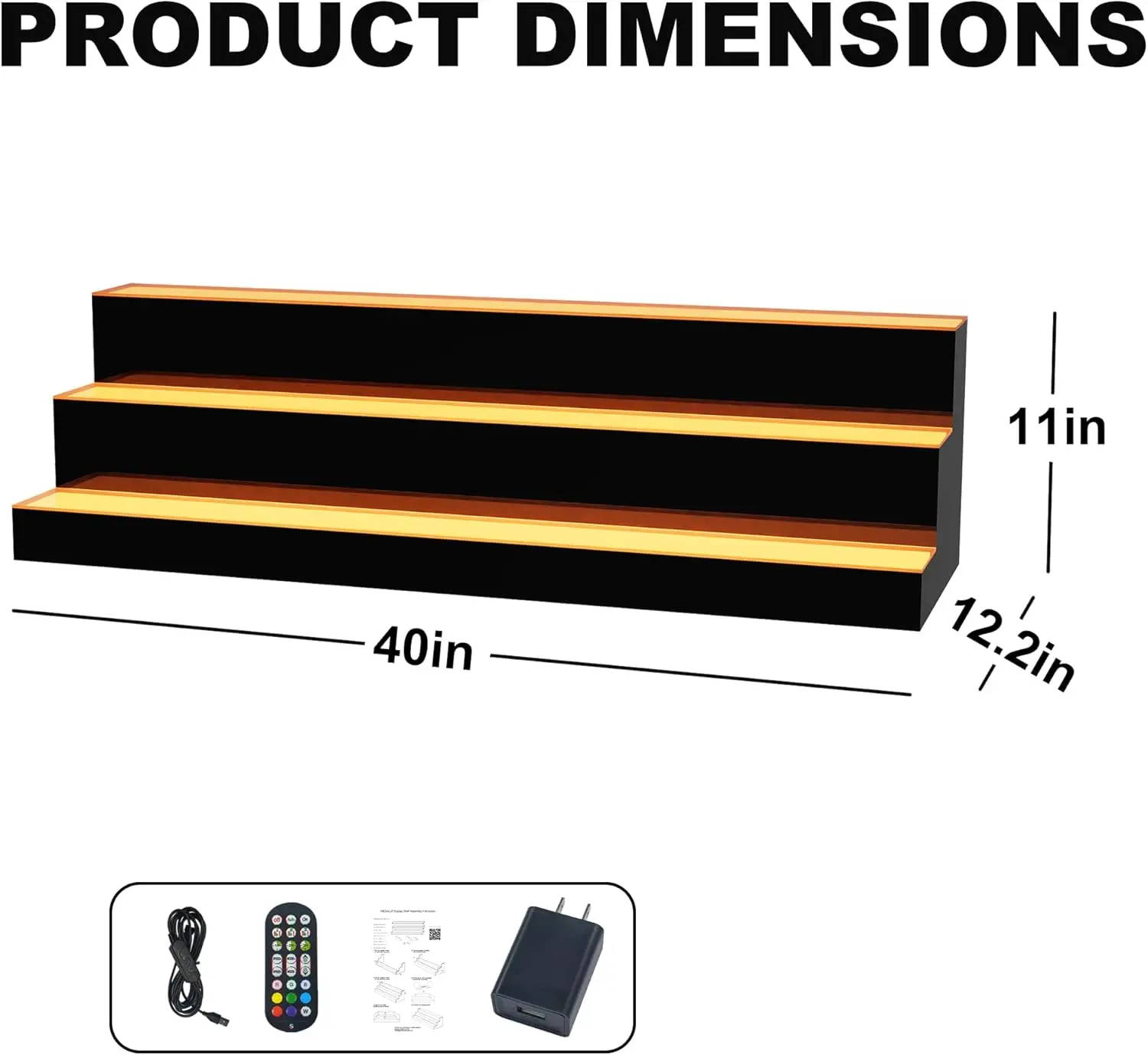 40 Inch 3 Tier Lighted Liquor  - Home Bar Shelves ulasan dan harga