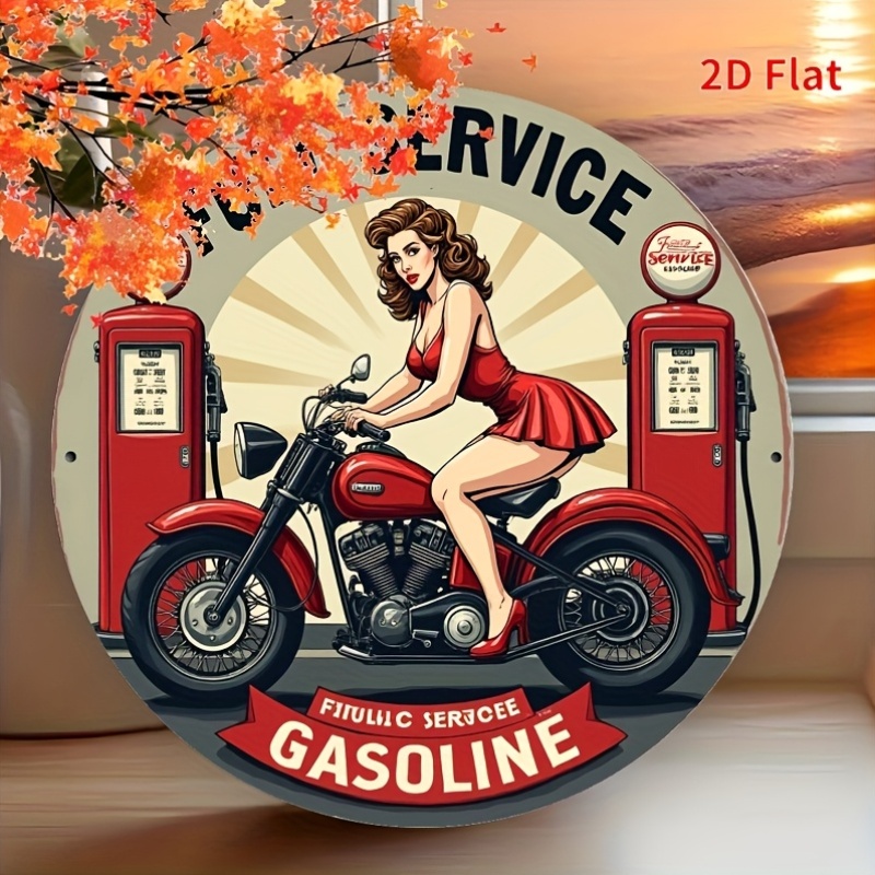Round Metal Tin Sign Wall Deco - Home Bar Accessories ulasan dan harga