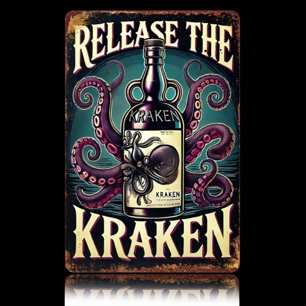 Vintage Kraken Rum Bottle Wall - Home Bar Cafe ulasan dan harga