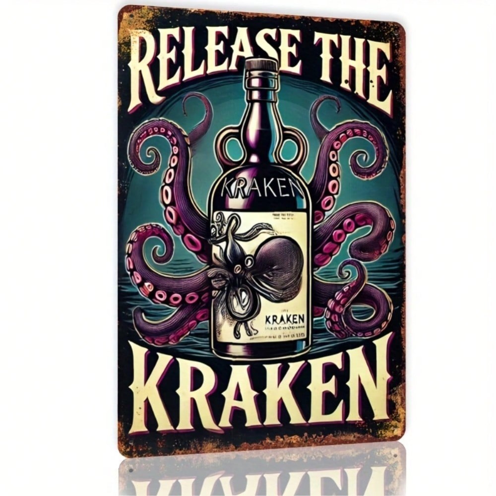 Vintage Kraken Rum Bottle Wall - Home Bar Cafe ulasan dan harga