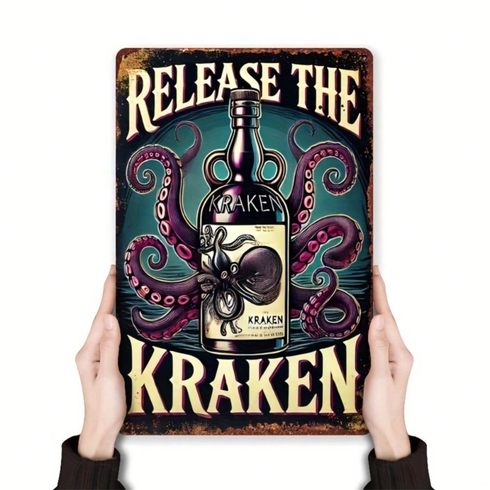 Vintage Kraken Rum Bottle Wall - Home Bar Cafe ulasan dan harga