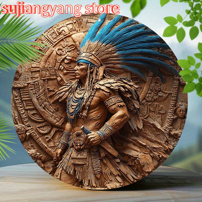 1pc Aztec Warrior 8-Inch Round - Home Bar Cafe ulasan dan harga
