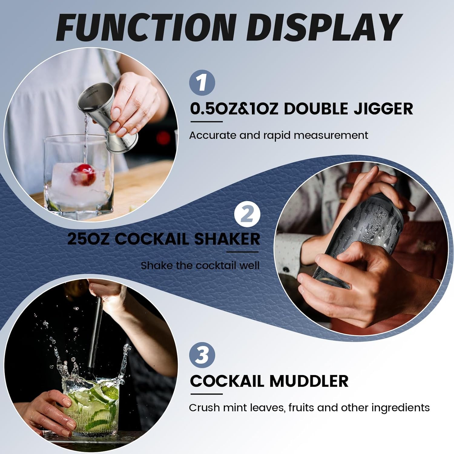 13-Piece Cocktail Shaker Set W - Home Bar Stand ulasan dan harga