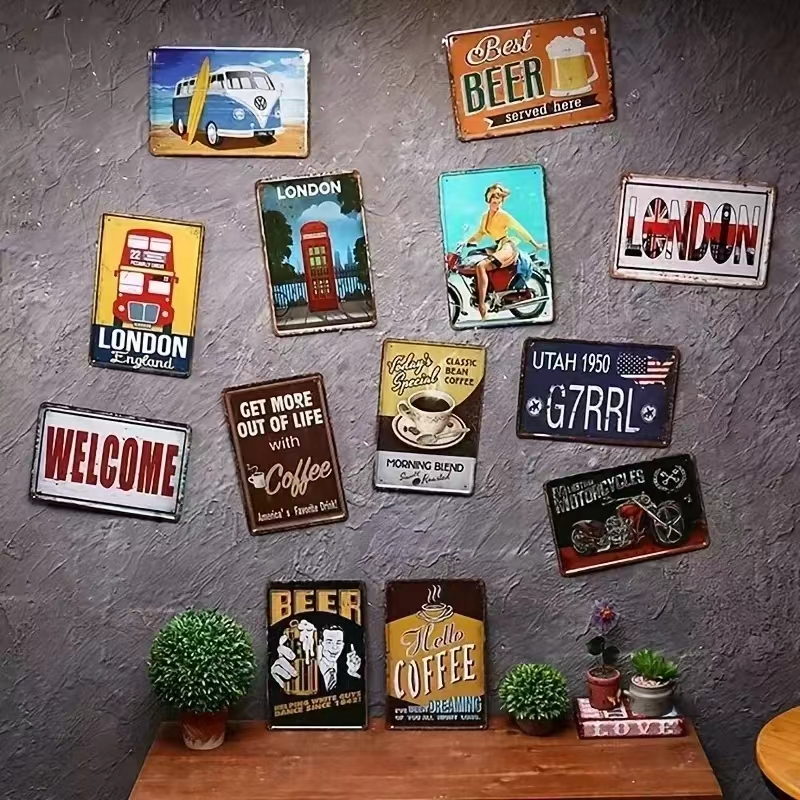 （2D Tin painting）2D Metal Sign - Home Bar Cafe ulasan dan harga