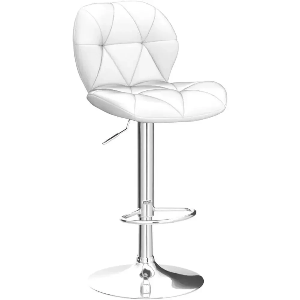 Set of 2 White PU Leather Swiv - Home Bar Stools ulasan dan harga