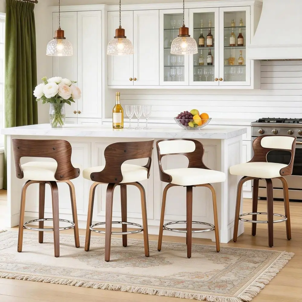 Set of 4 White 26 Counter Heig - Home Bar Stools ulasan dan harga
