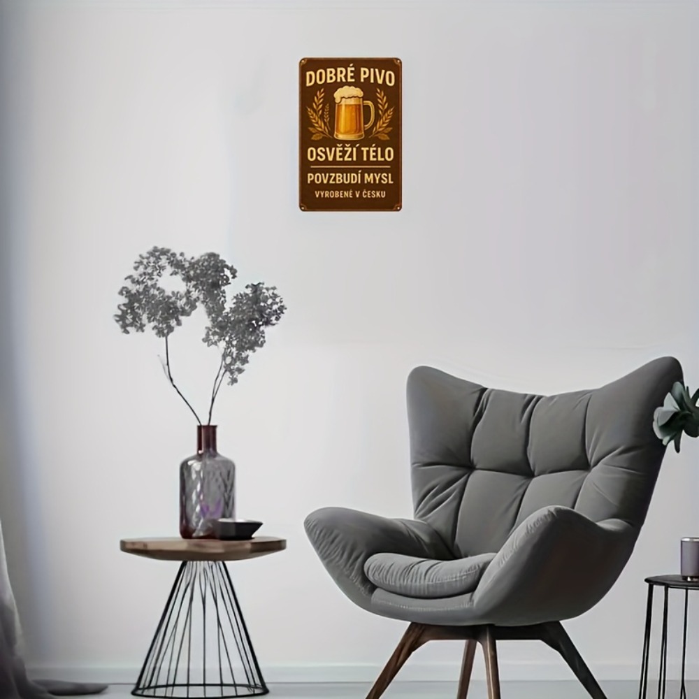 Vintage Czech Beer Metal Sign  - Home Bar Accessories ulasan dan harga