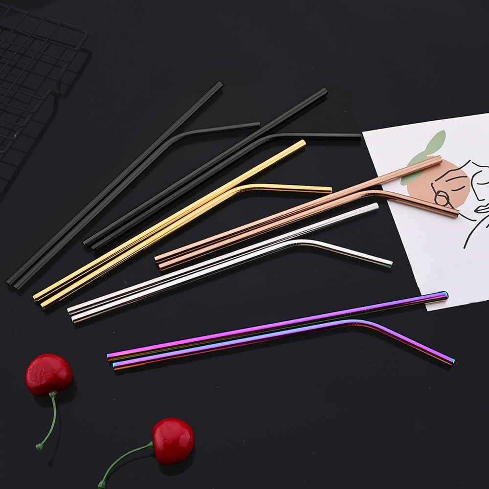 14Pcs Reusable Rose Gold Straw - Home Bar Shelf ulasan dan harga