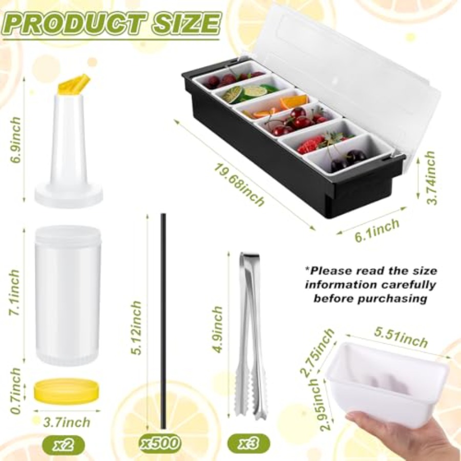 23 Pcs Bartender Supplies Kit  - Garnish Tray Set ulasan dan harga