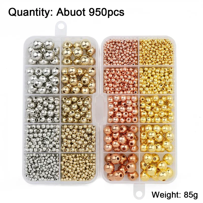 950PCS CCB 3/4/6/8/10MM Gold S - Bar Cart Gold ulasan dan harga