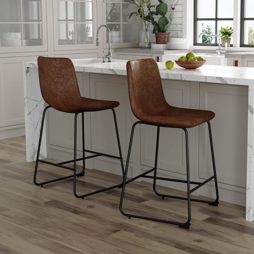 Set of 4 Suede Counter Height  - Home Bar Stools ulasan dan harga