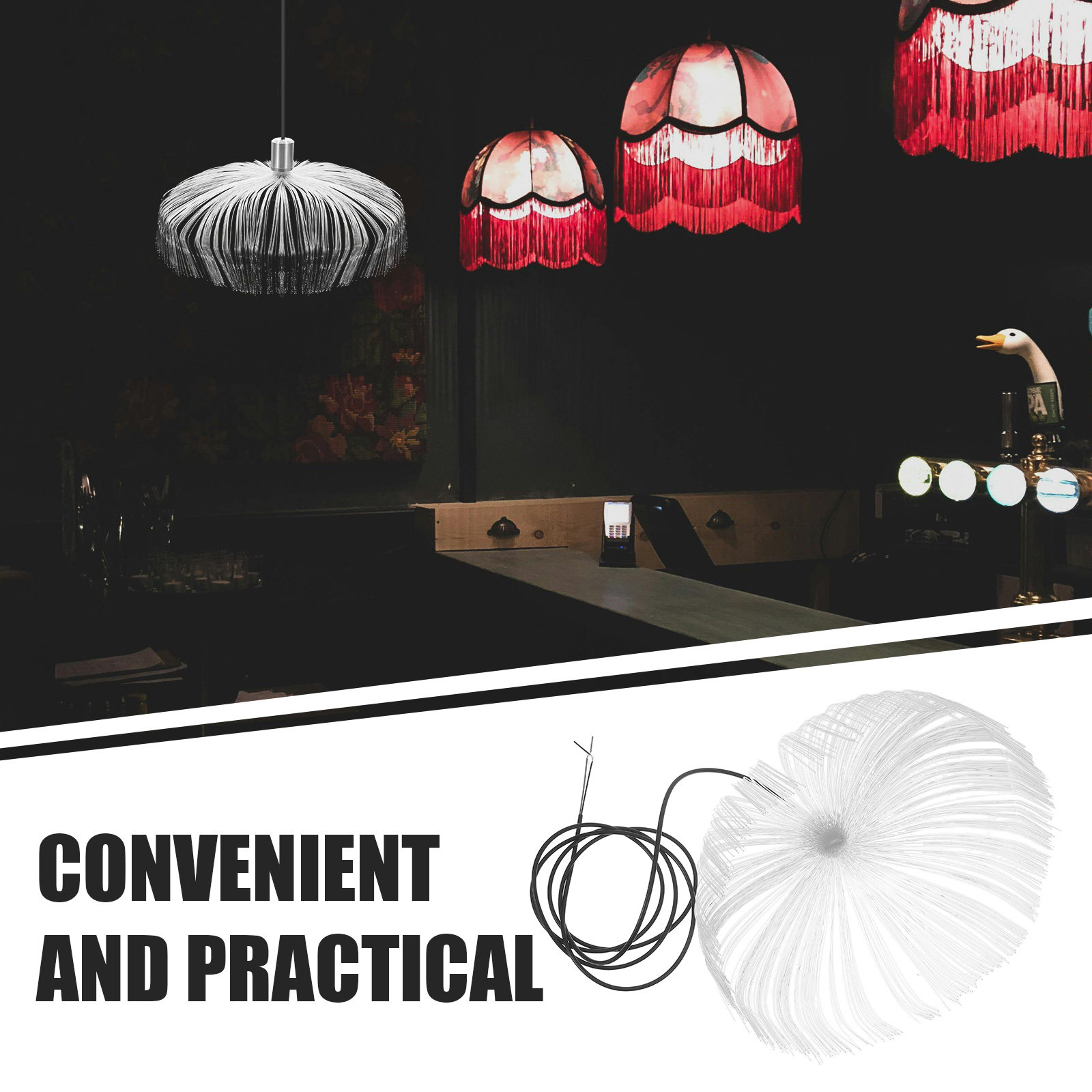 LED Fiber Optic Jellyfish Ceil - Home Bar And Theater ulasan dan harga