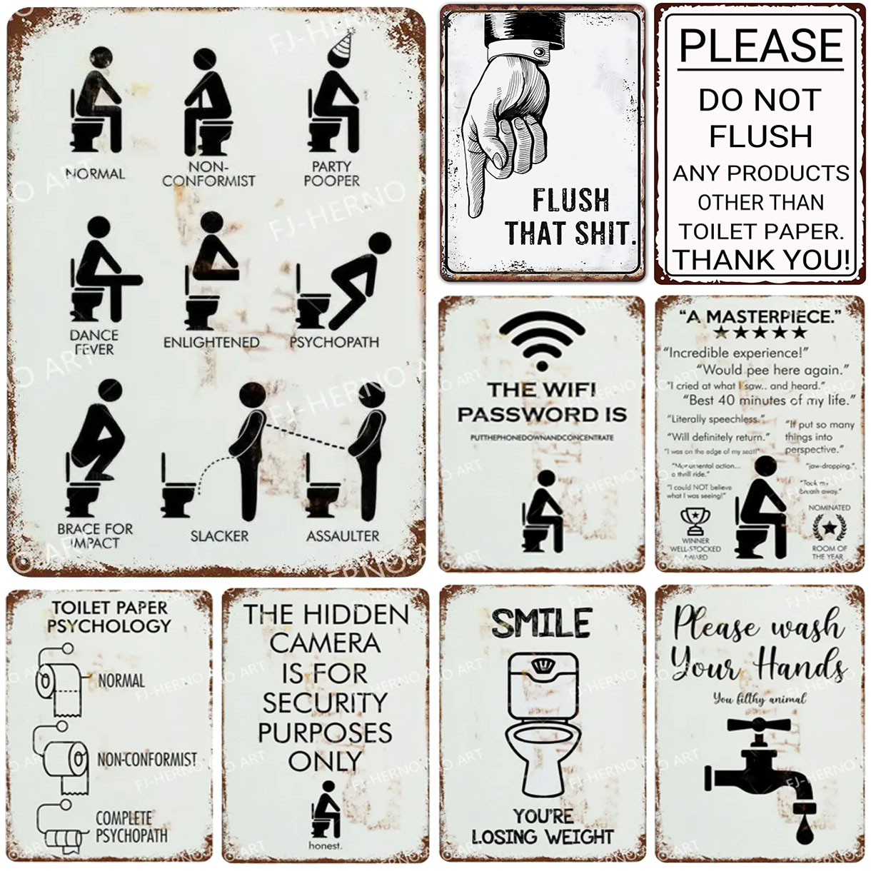 Attention Metal Tin Sign Washi - Home Bar Cafe ulasan dan harga