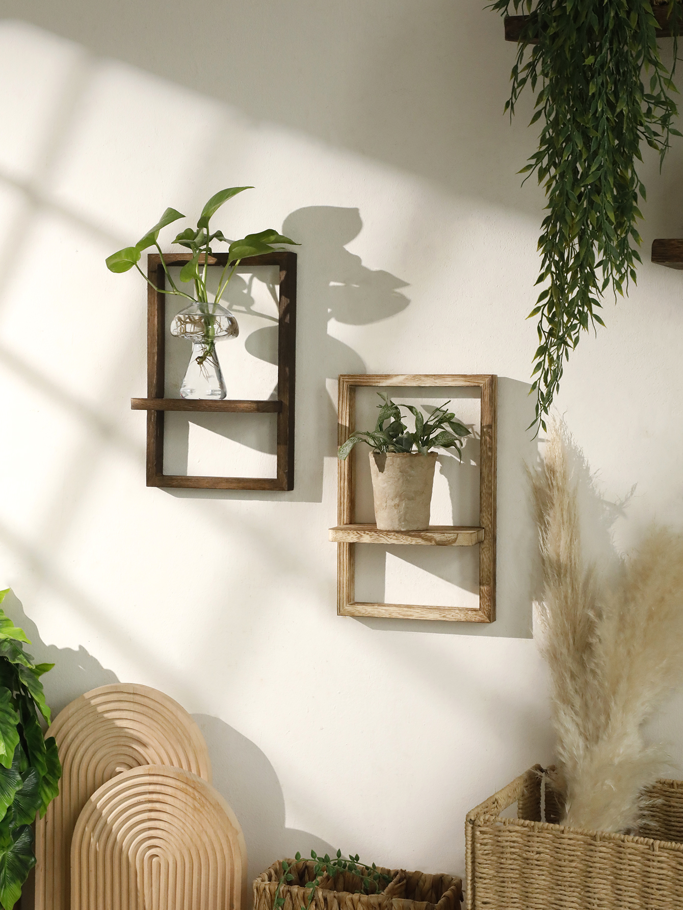Wooden Display Shelf Floating  - Home Bar Shelf ulasan dan harga
