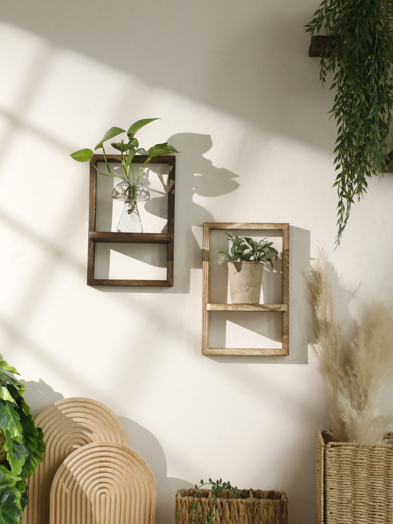Wooden Display Shelf Floating  - Home Bar Shelf ulasan dan harga