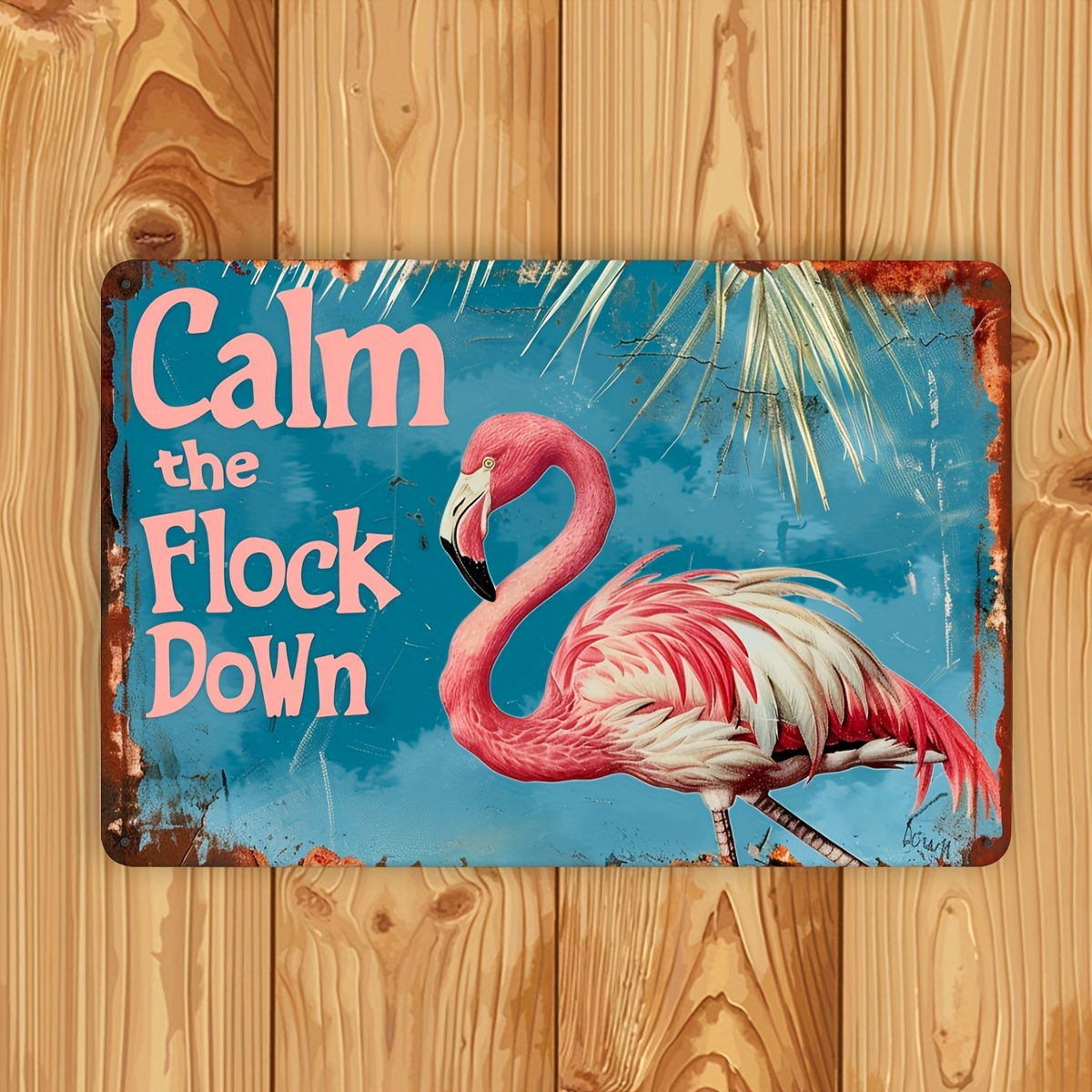 Vintage Flamingo Metal Wall De - Home Bar And Restaurant ulasan dan harga