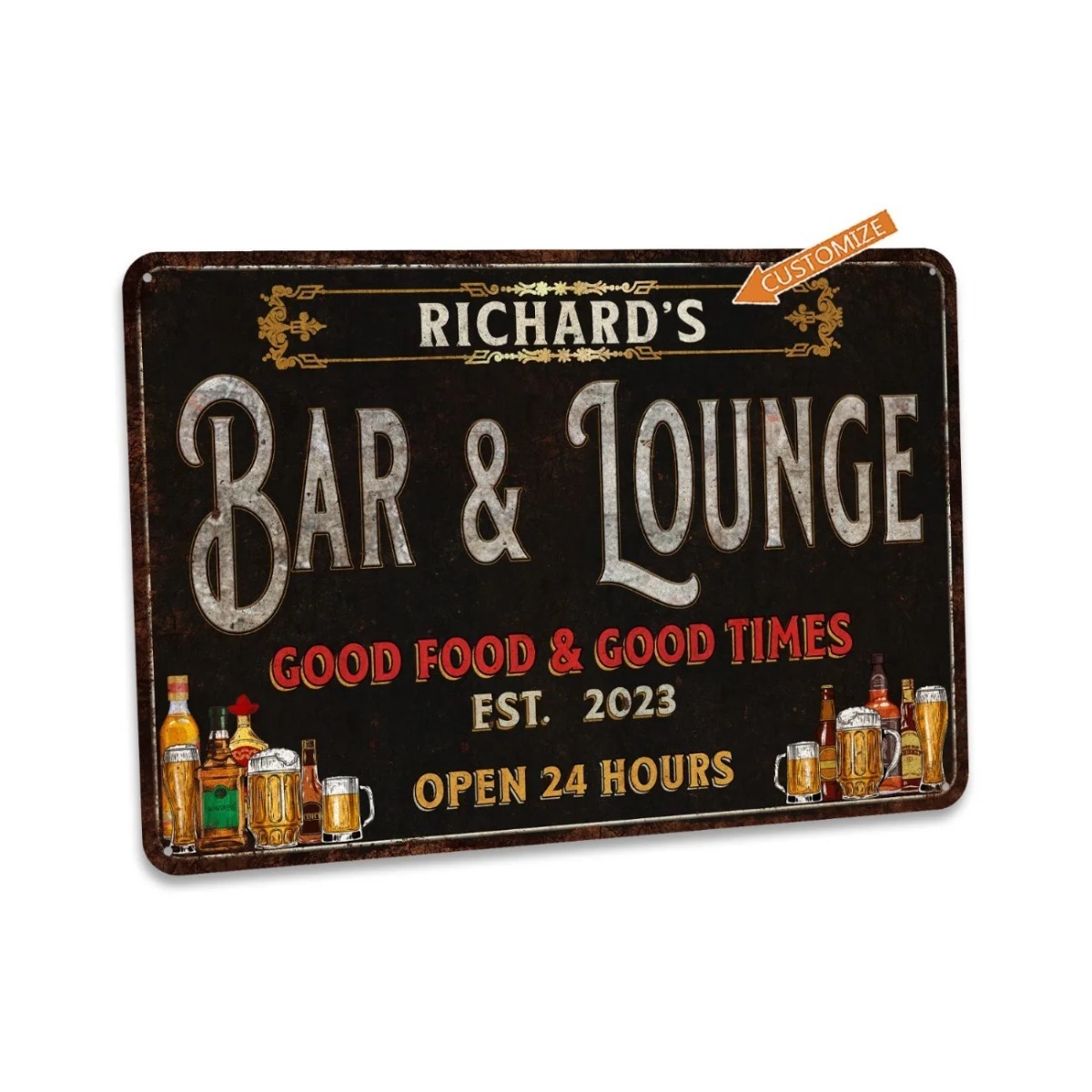 Custom Bar & Lounge Sign Bar a - Home Bar Lounge ulasan dan harga