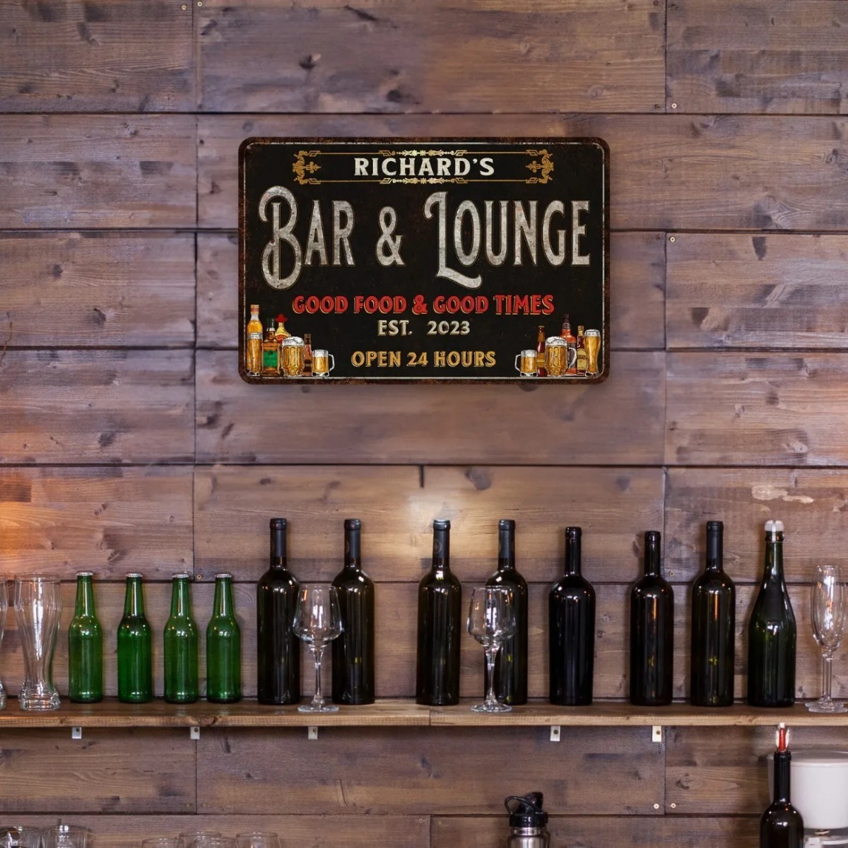 Custom Bar & Lounge Sign Bar a - Home Bar Lounge ulasan dan harga