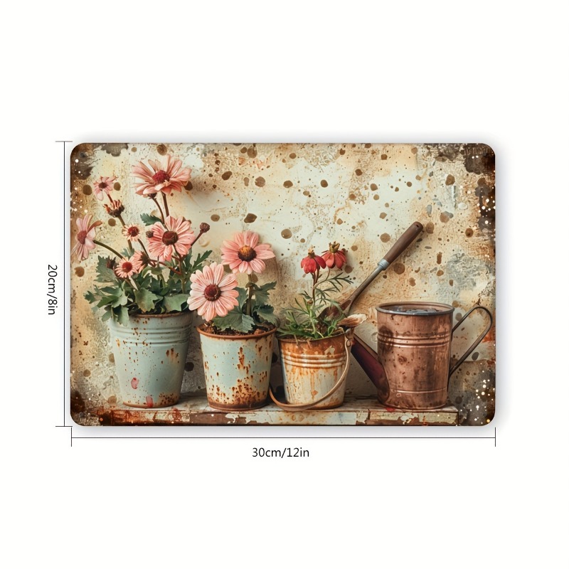 Vintage Floral Metal Tin Sign  - Home Bar And Restaurant ulasan dan harga