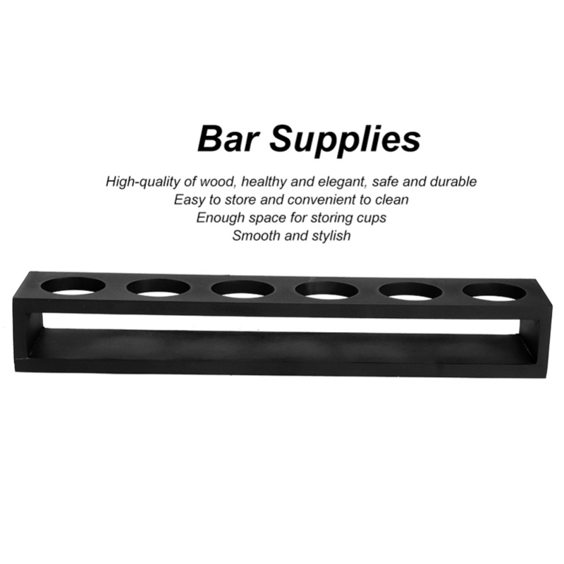 Black Wooden Wine Glass Rack C - Home Bar Stand ulasan dan harga