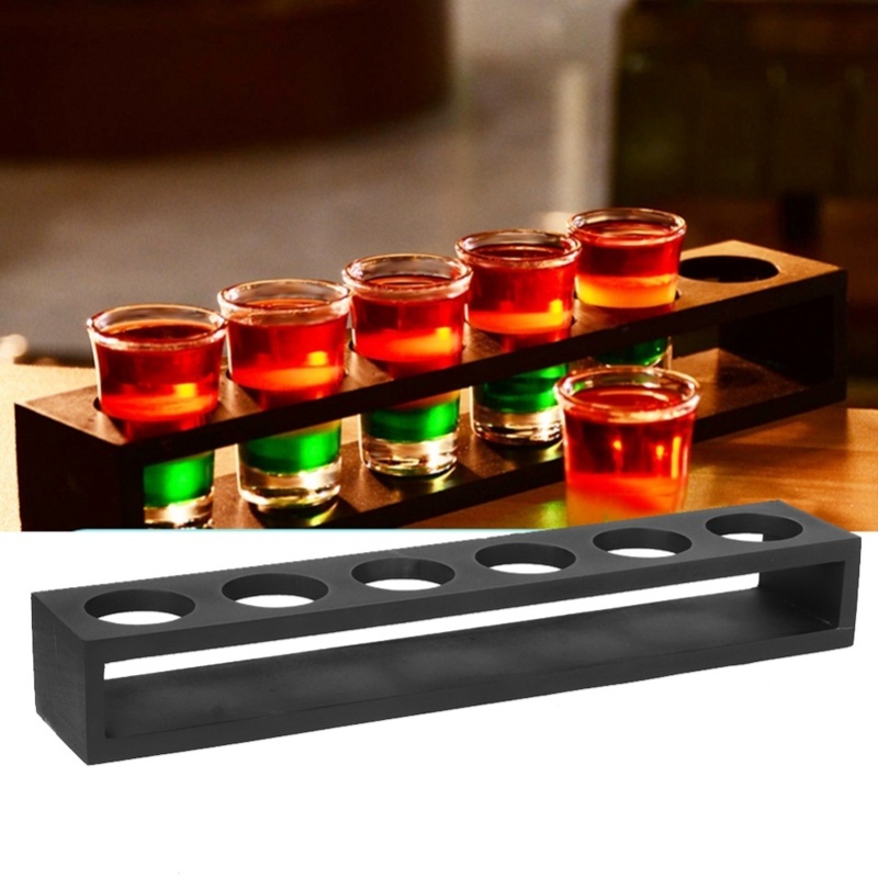 Black Wooden Wine Glass Rack C - Home Bar Stand ulasan dan harga