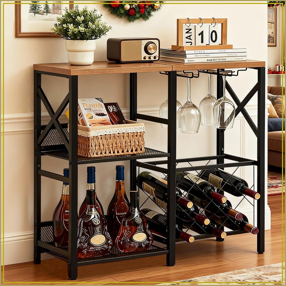 Rustic Freestanding Wine Rack  - Home Bar Shelves ulasan dan harga