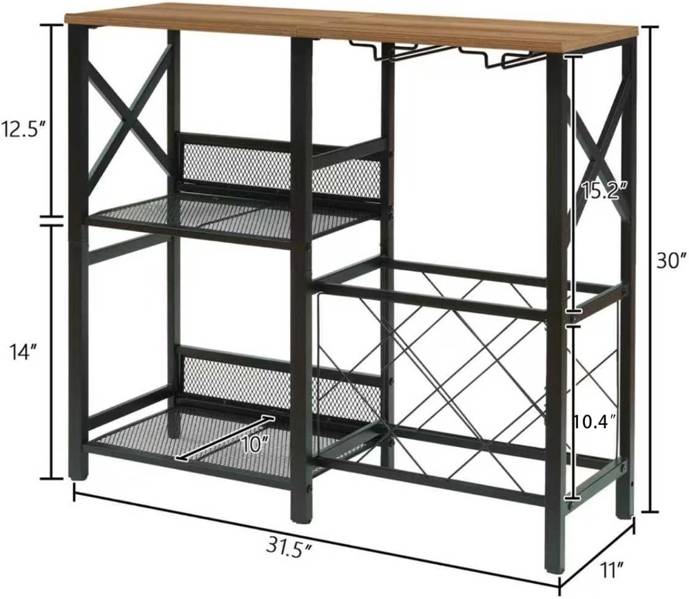 Rustic Freestanding Wine Rack  - Home Bar Shelves ulasan dan harga