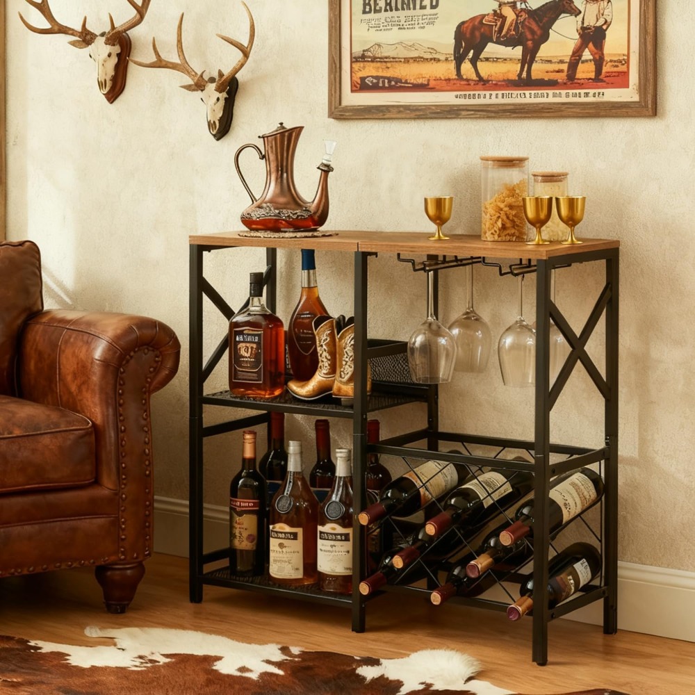 Rustic Freestanding Wine Rack  - Home Bar Shelves ulasan dan harga