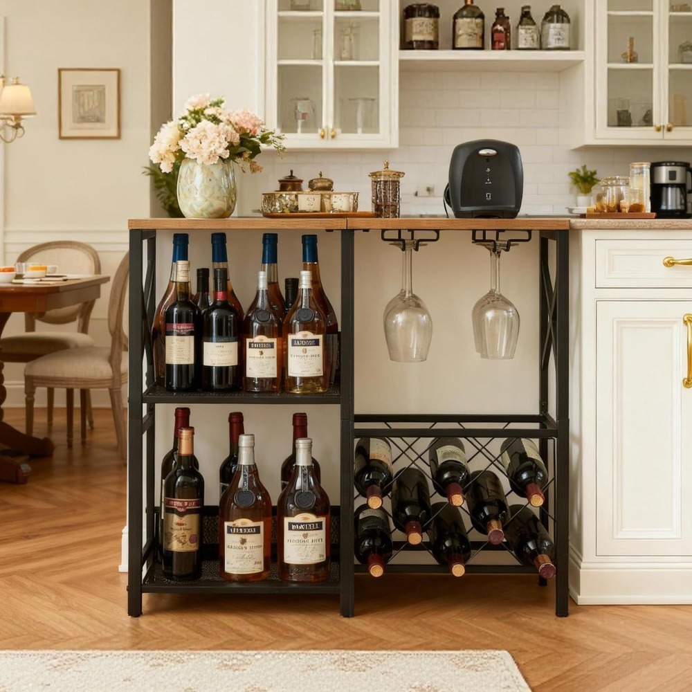 Rustic Freestanding Wine Rack  - Home Bar Shelves ulasan dan harga