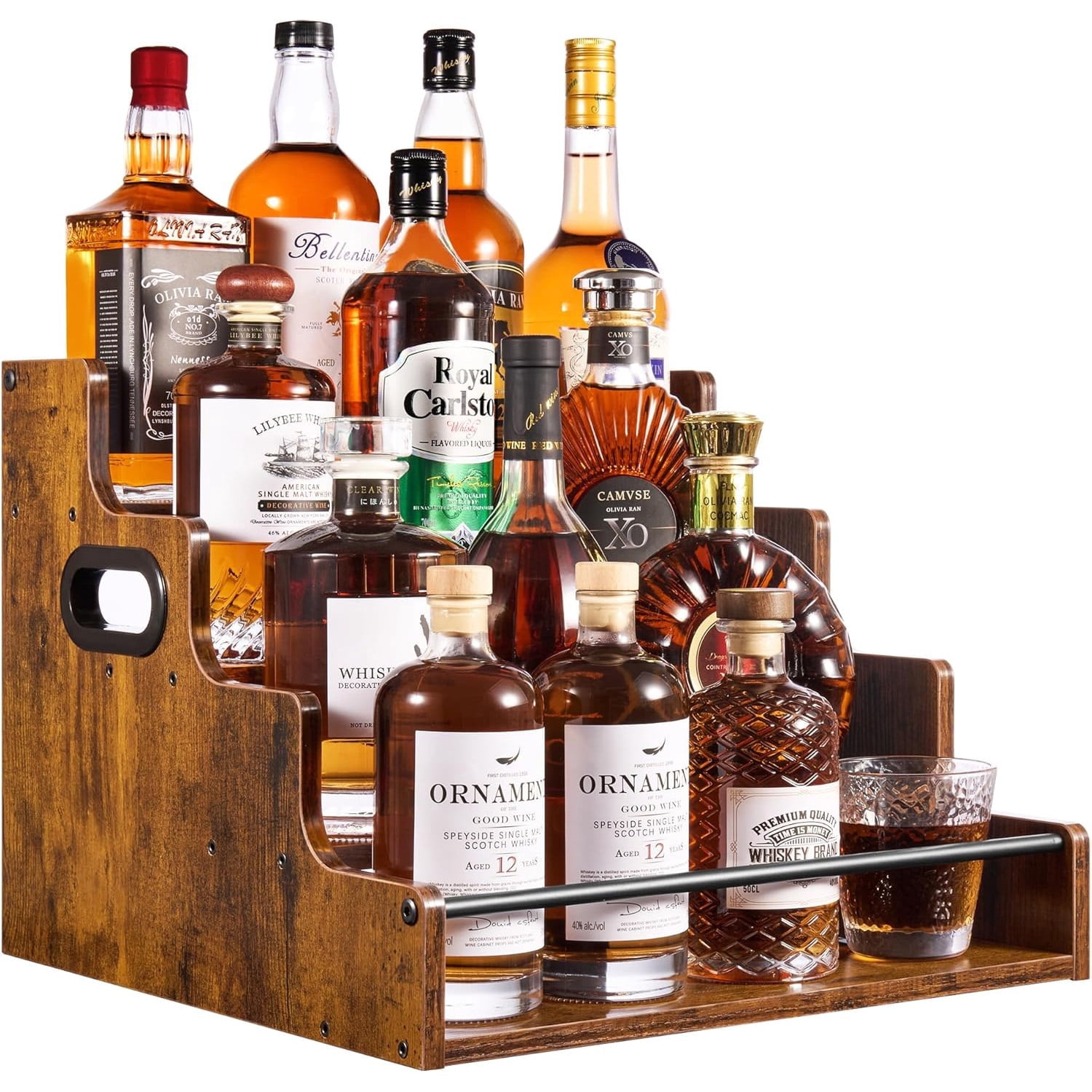 Liquor Bottle Display Shelf, C - Home Bar Shelves ulasan dan harga