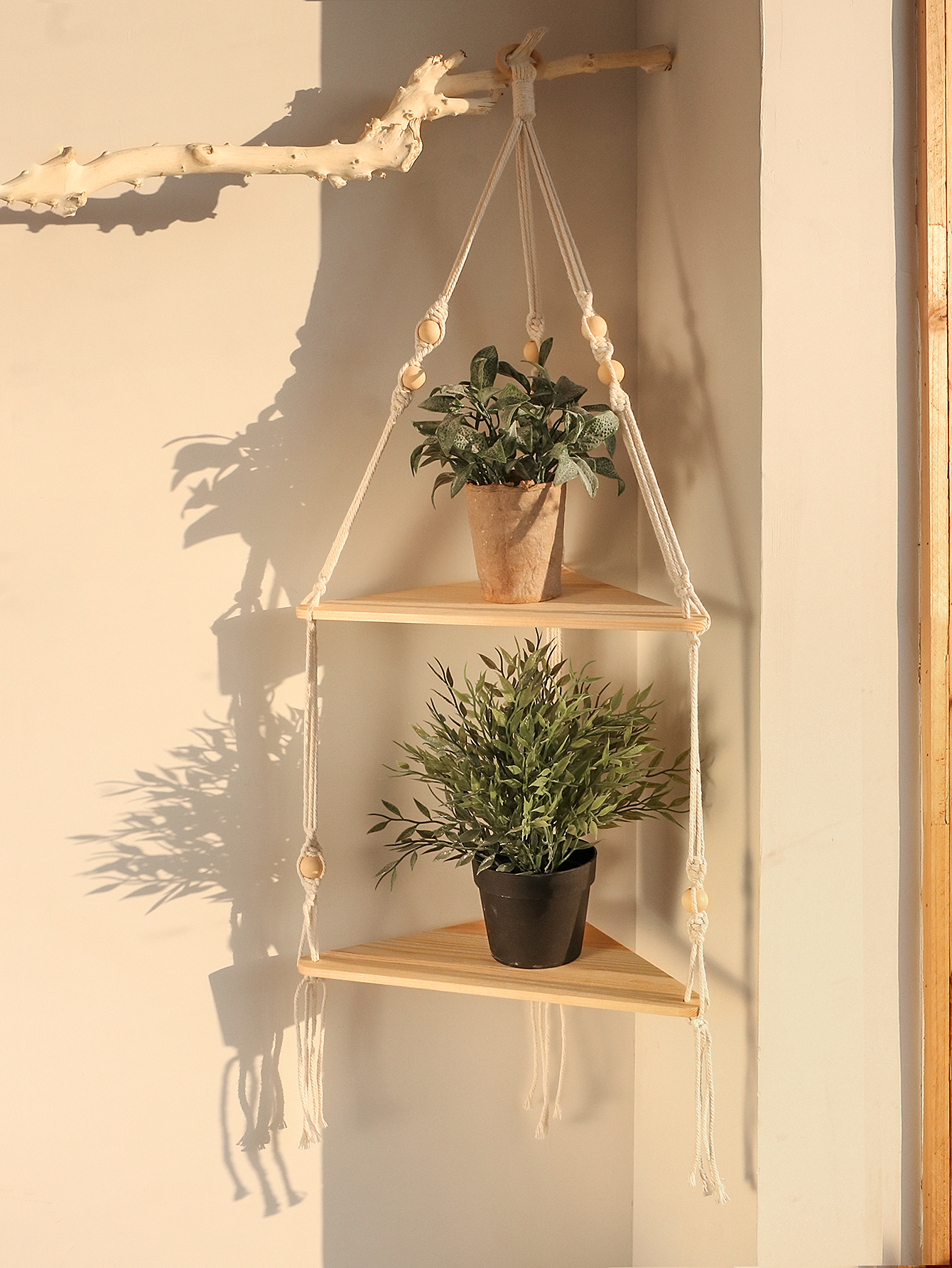 Wooden Corner Shelf Wall Decor - Home Bar Shelves ulasan dan harga