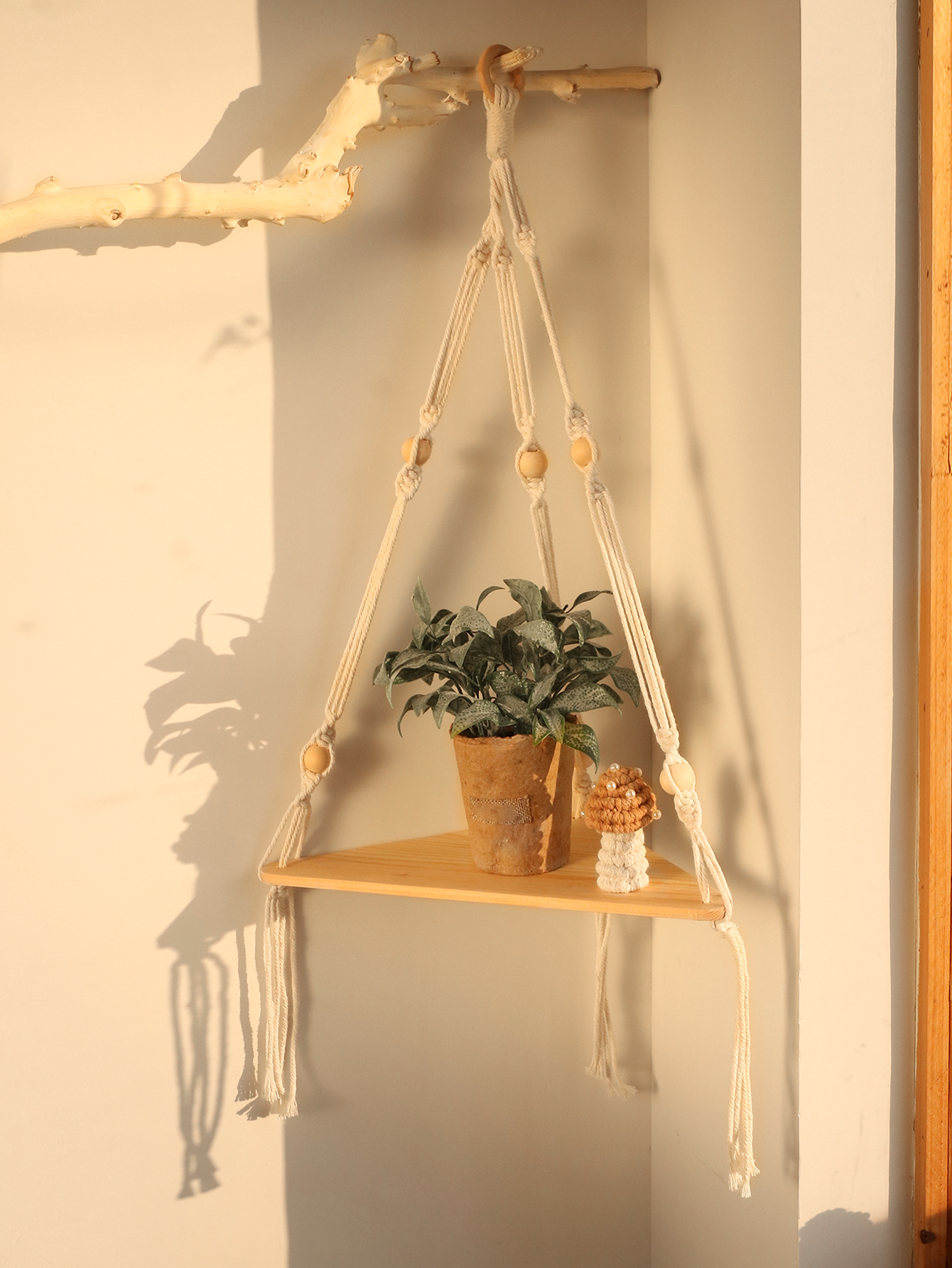 Wooden Corner Shelf Wall Decor - Home Bar Shelves ulasan dan harga