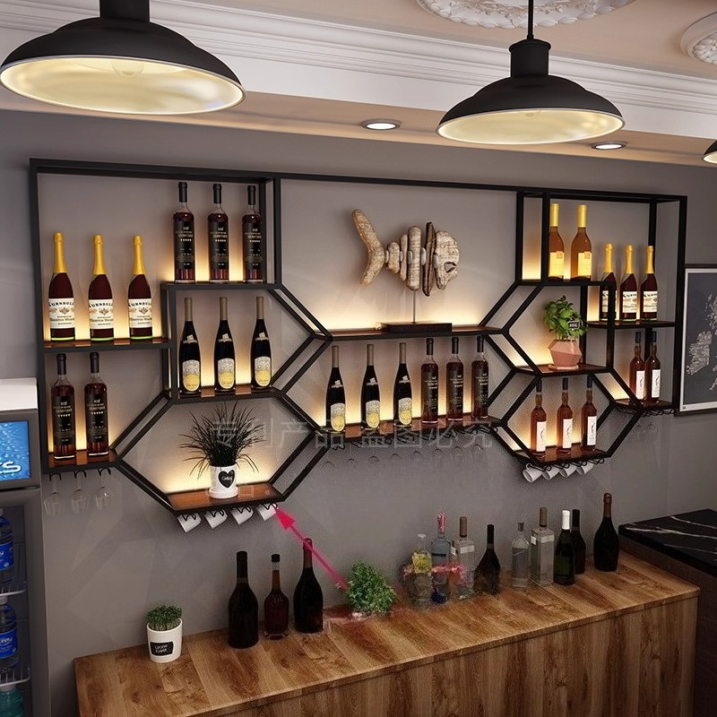 Metal Shelves Wine Cabinet Liv - Home Bar Shelves ulasan dan harga
