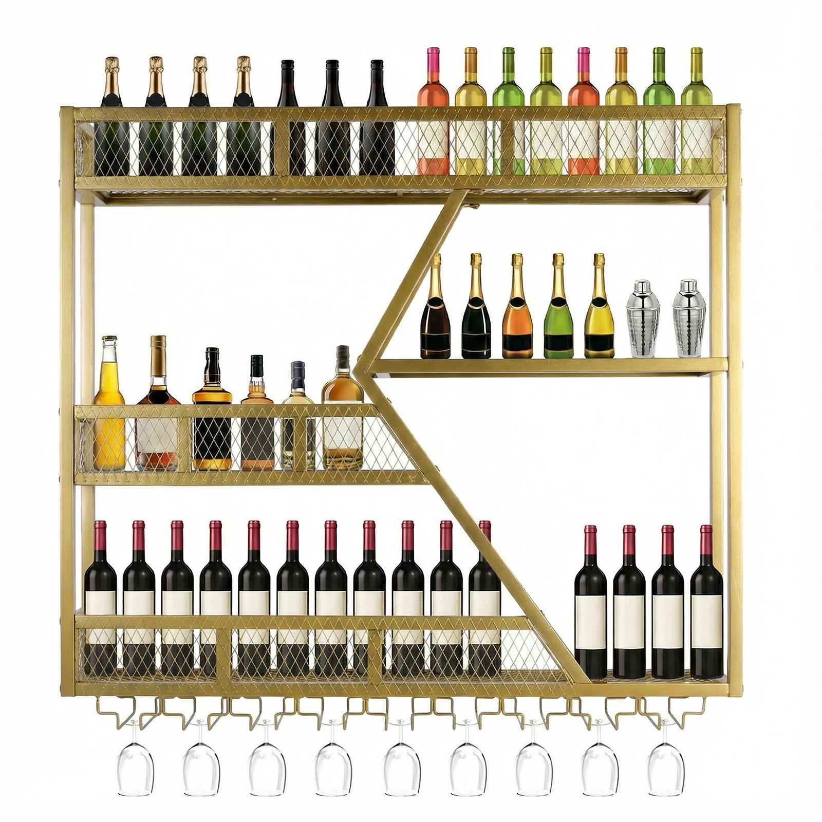 39in 3-Tiers Floating Bar Shel - Home Bar Shelves ulasan dan harga