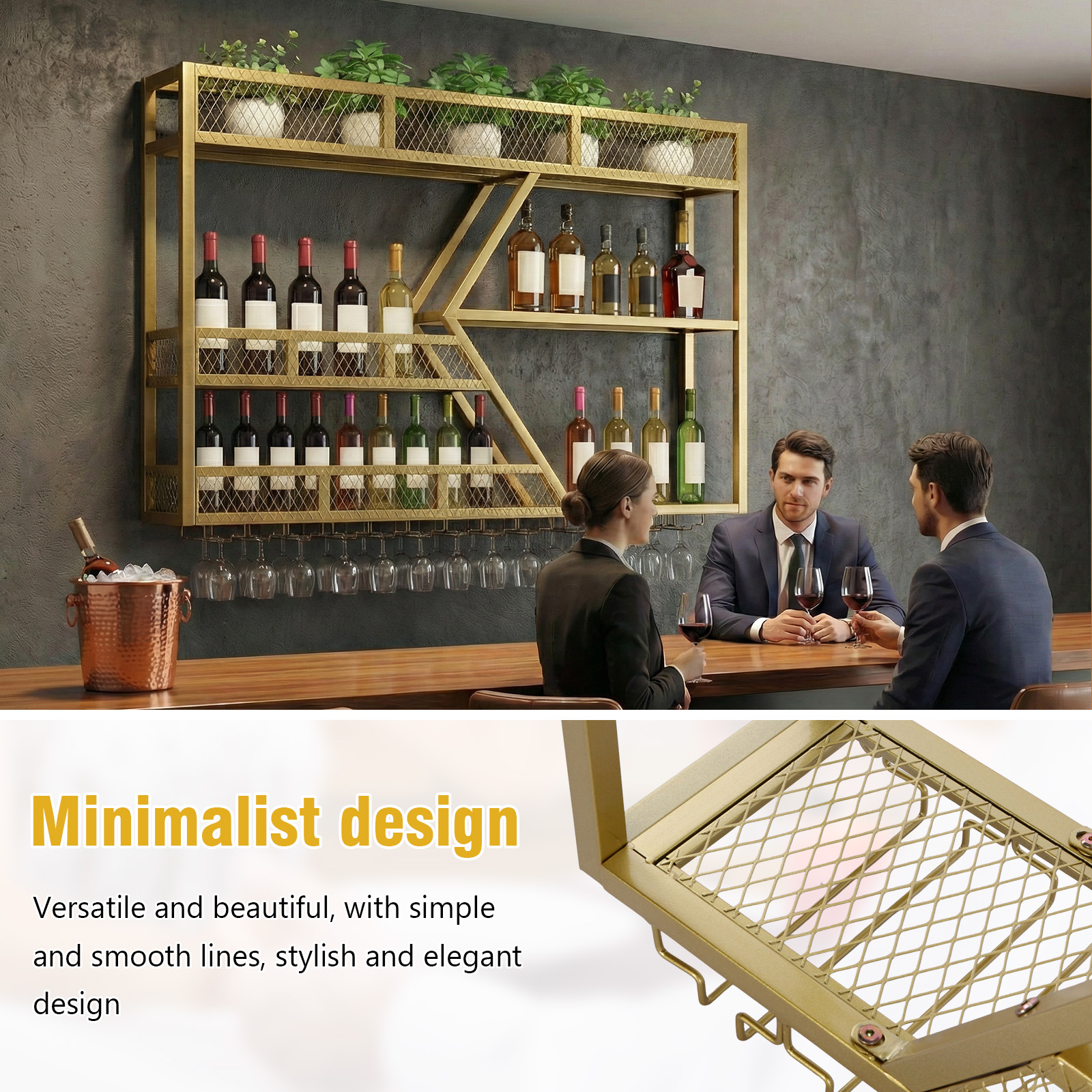 39in 3-Tiers Floating Bar Shel - Home Bar Shelves ulasan dan harga