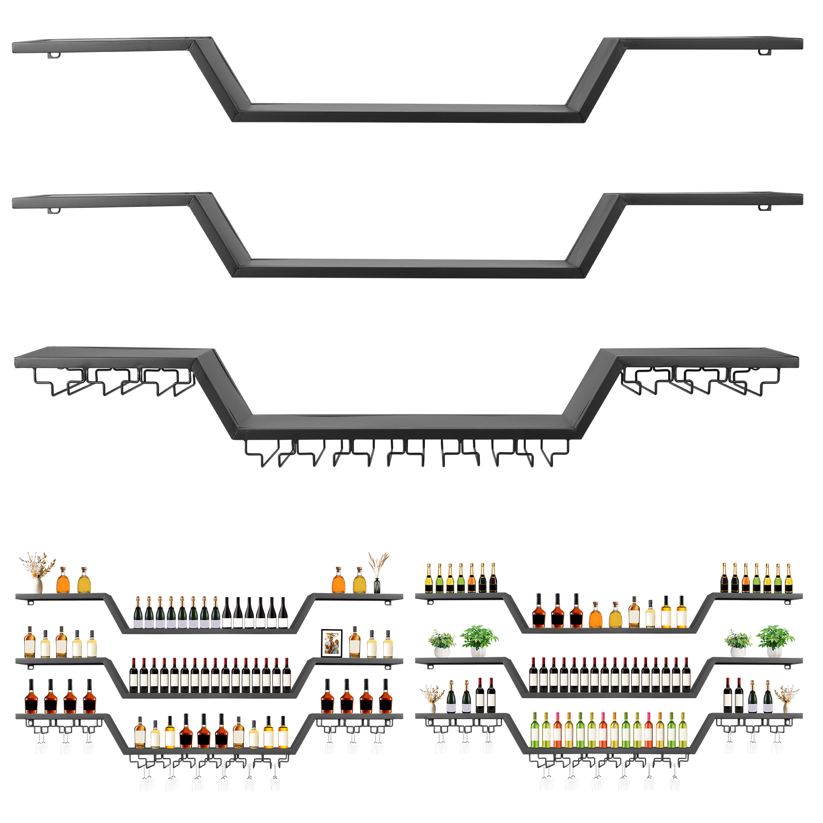 140x20cm Wall-Mount LED Wine R - Home Bar Shelves ulasan dan harga