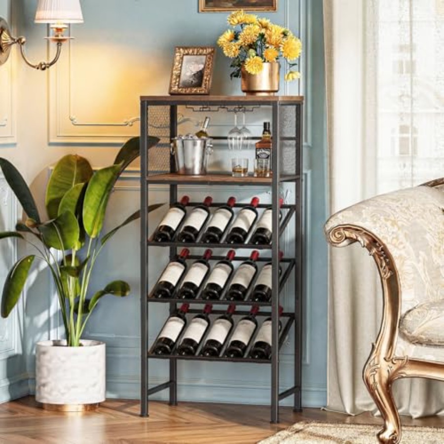 Corner Wine Rack with Glass Ho - Home Bar Shelves ulasan dan harga