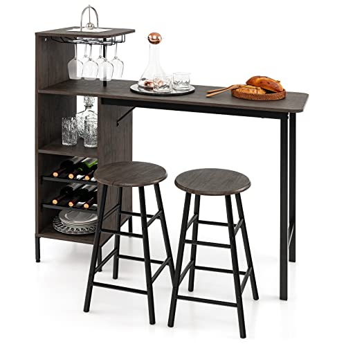 3-Piece Industrial Bar Set: Br - Home Bar Stools ulasan dan harga