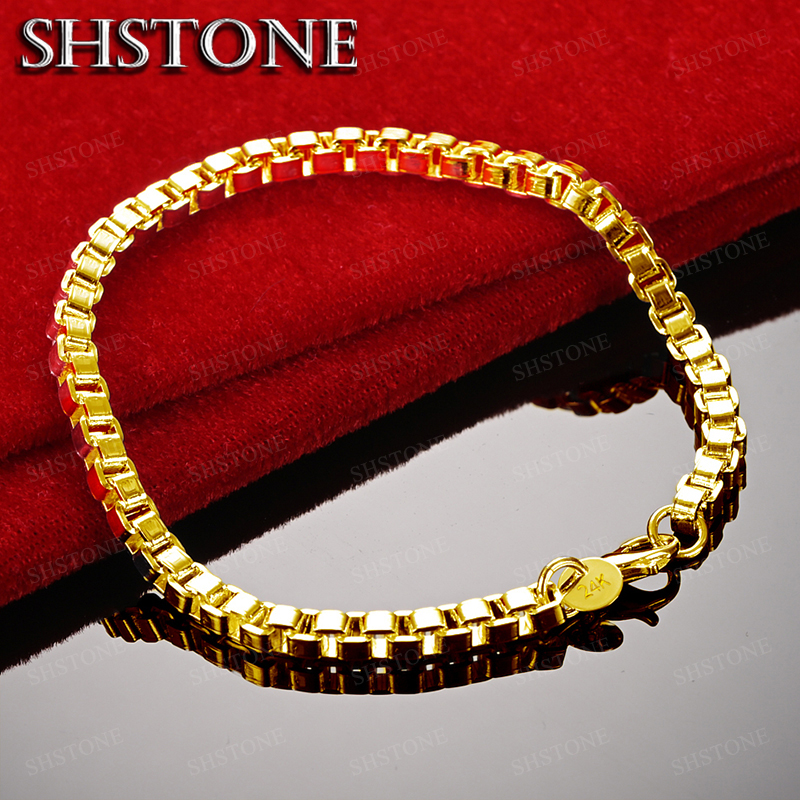 Exquisite 18K Gold 4mm Box Cha - Bar Cart Gold ulasan dan harga
