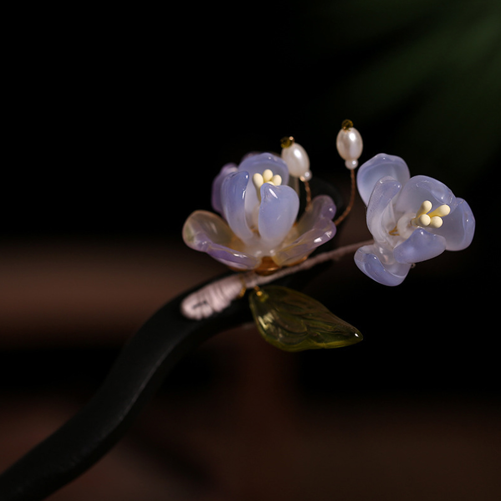 Vintage Wooden Flower Hairpin  - Old Fashioned Glass ulasan dan harga